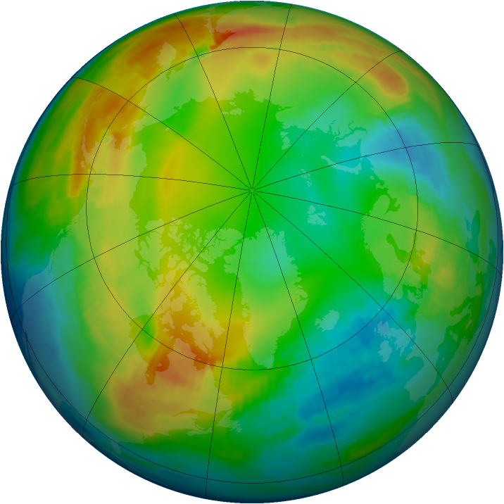 Arctic ozone map for 15 January 1983